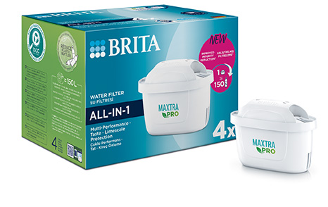BRITA MAXTRA PRO All-in-1 Water Filter Cartridge 4 Pack (NEW) - Original  BRITA refill reducing impurities, chlorine, pesticides and limescale for  tap