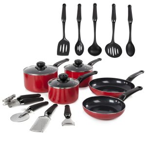 SWAN Townhouse 14 Piece Cookware and Tool Set - Red
